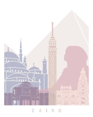 CAIRO SKYLINE POSTER PASTEL