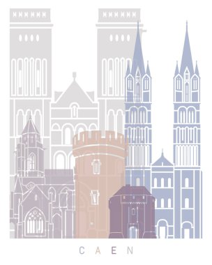 CAEN SKYLINE POSTER PASTEL