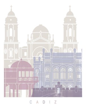 CADIZ SKYLINE POSTER PASTEL