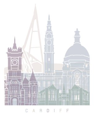 CARDIFF SKYLINE POSTER PASTEL