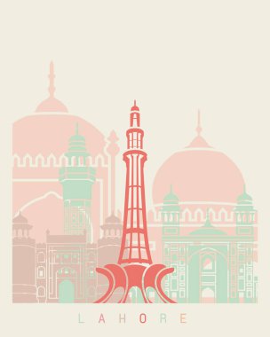 Lahore Skyline poster pasteli