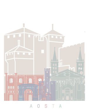  AOSTA SKYLINE POSTER PASTEL