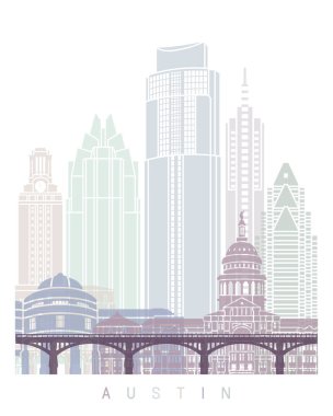 AUSTIN SKYLINE POSTER PASTEL