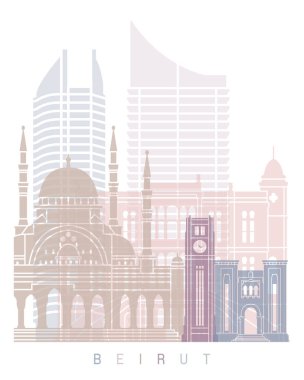 BEIRUT SKYLINE POSTER PASTEL