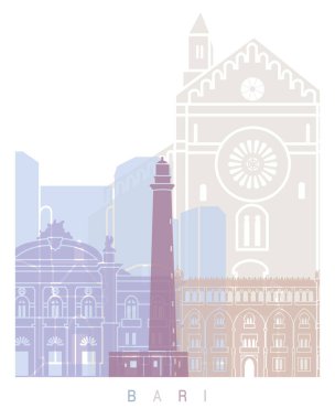 BARI SKYLINE POSTER PASTEL