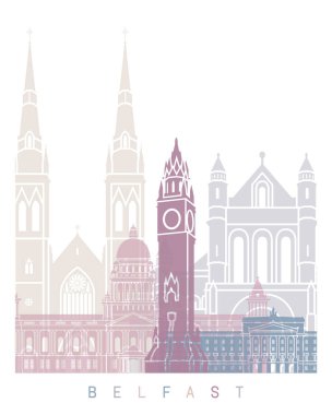 BELFAST SKYLINE POSTER PASTEL