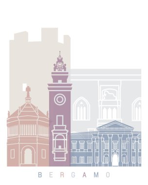 BERGAMO SKYLINE POSTER PASTEL