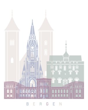 BERGEN SKYLINE POSTER PASTEL