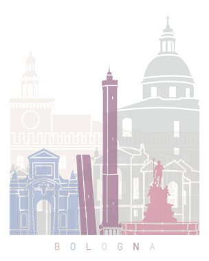  Bologna Skyline poster pasteli