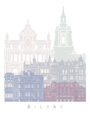  BILBAO SKYLINE POSTER PASTEL