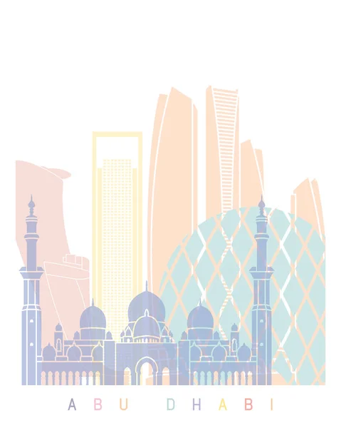 Abu Dhabi Skyline Poster Pastel — Stockfoto