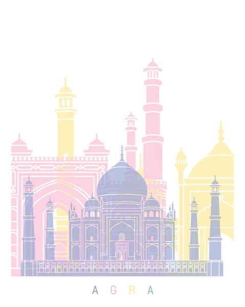 Agra Skyline Poster Pastel — Zdjęcie stockowe