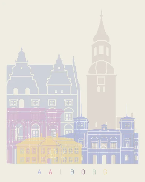 Aalborg Skyline Poster Pastell — Stockfoto