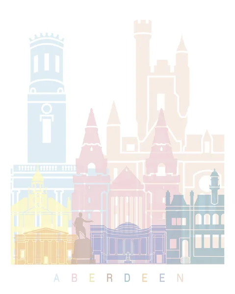 Aberdeen Skyline Poster Pastel — Fotografia de Stock