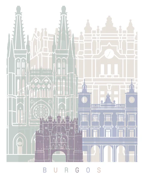 Burgos Skyline Poster Pastel — 图库照片