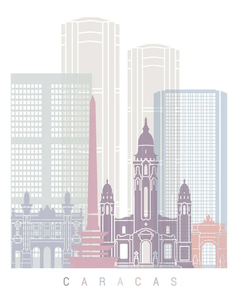 Karacas Skyline Poster Pastel — Stockfoto
