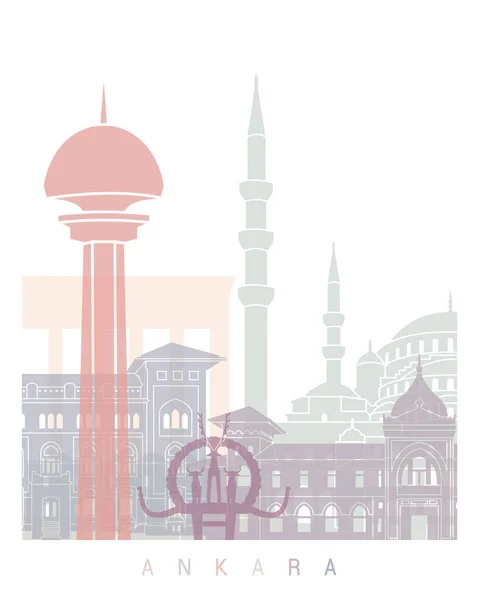 Ankara Skyline Poster Pastel — Zdjęcie stockowe