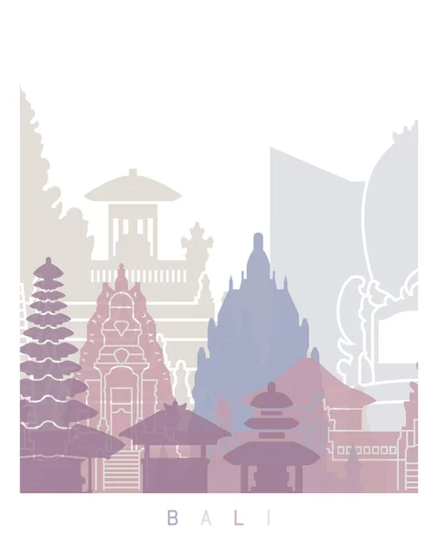 Bali Skyline Poster Pastel — Stok fotoğraf