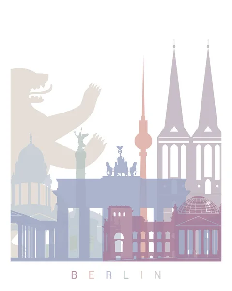 Berlin Skyline Poster Pastel — Zdjęcie stockowe
