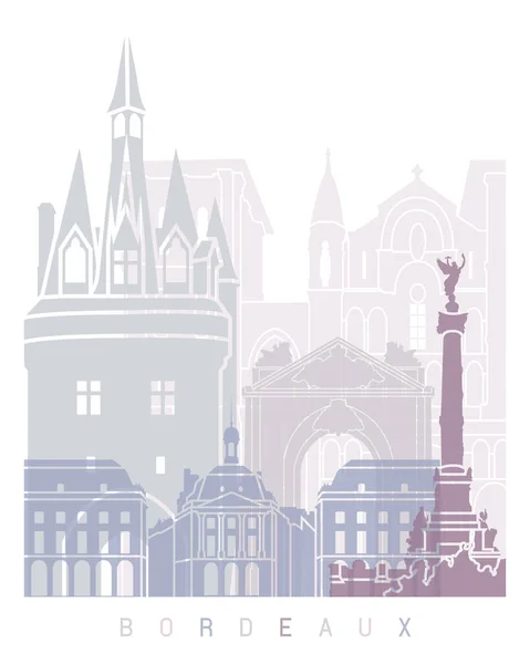 Plakat Panoramą Bordeaux Pastel — Zdjęcie stockowe