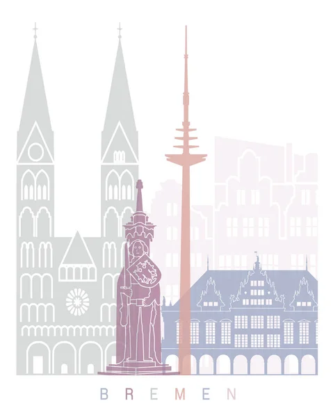 Bremen Skyline Cartaz Pastel — Fotografia de Stock