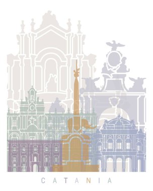 CATANIA SKYLINE POSTER PASTEL
