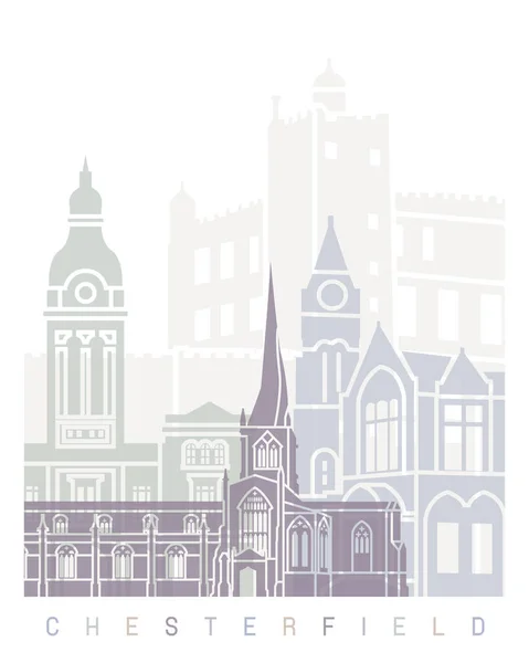 Chesterfield Skyline Poster Pastel — Zdjęcie stockowe