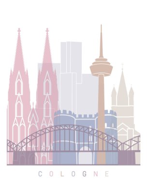  COLOGNE SKYLINE POSTER PASTEL