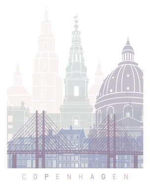 COPENHAGEN SKYLINE POSTER PASTEL