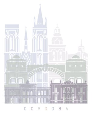 CORDOBA AR SKYLINE POSTER PASTEL