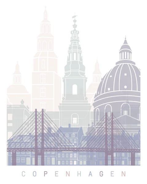 Copenhagen Skyline Poster Pastel — Stok fotoğraf