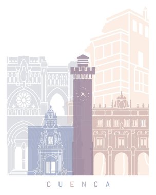 CUENCA SKYLINE POSTER PASTEL-spain