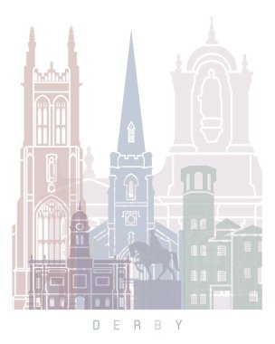  DERBY SKYLINE POSTER PASTEL