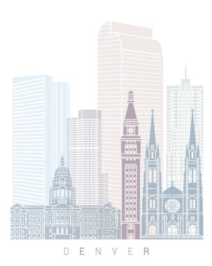 DENVER SKYLINE POSTER PASTEL