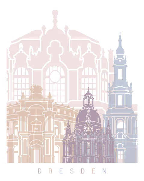 Dresden Skyline Poster Pastel — Stockfoto