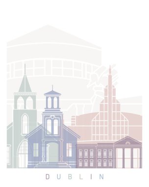 DUBLİN CA SKYLINE POSTER PASTEL KÖRÜMÜ