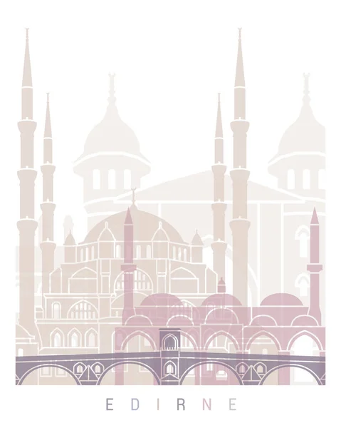 Edirne Skyline Poster Pastel Kleur — Stockfoto