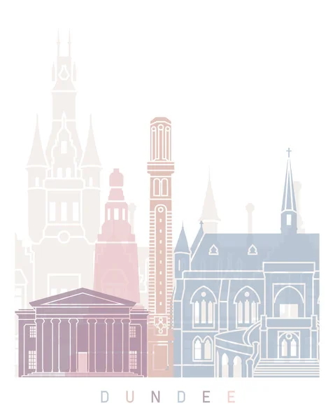 Dundee Skyline Poster Pastel Färg — Stockfoto