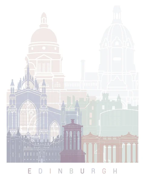 Edinburgh Skyline Poster Pastel Color — Stock fotografie