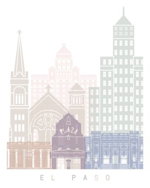 EL PASO SKYLINE POSTER PASTEL