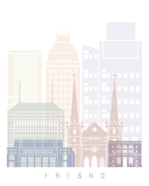 FRESNO SKYLINE POSTER PASTEL