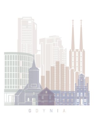 GDYNIA SKYLINE POSTER PASTEL