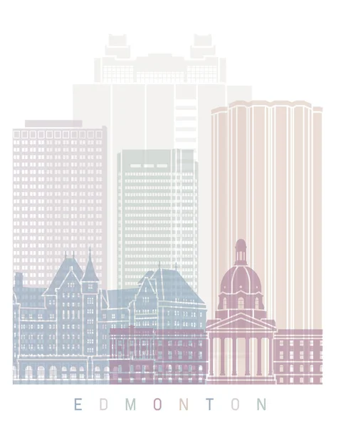 Edmonton Skyline Poster Pastel — стокове фото