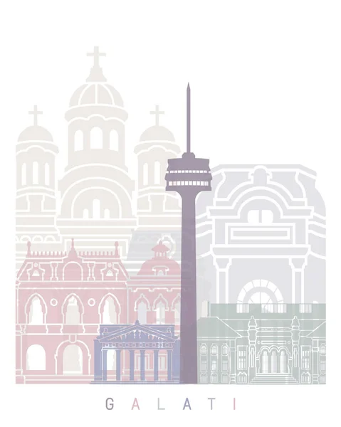 Galati Skyline Poster Pastel — 스톡 사진