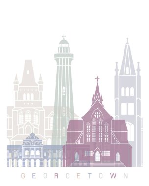 GEORGETOWN SKYLINE POSTER PASTEL