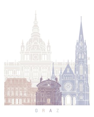 GRAZ SKYLINE POSTER PASTEL