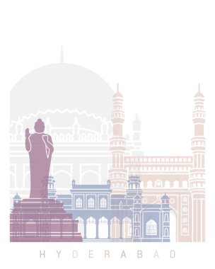  HYDERABAD SKYLINE POSTER PASTEL