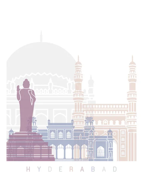 Hyderabad Skyline Poster Pastel — Zdjęcie stockowe