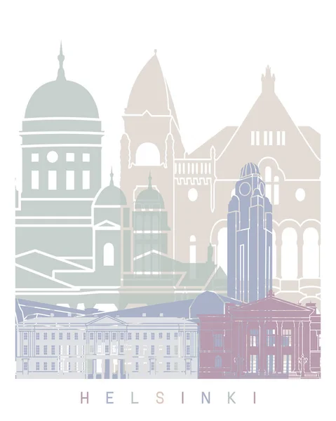 Helsinki Skyline Poster Pastel — 스톡 사진