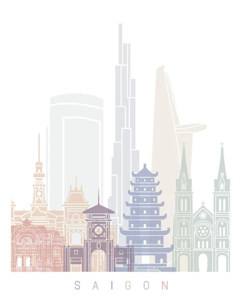 Saigon Skyline Poster Pastel — Stockfoto